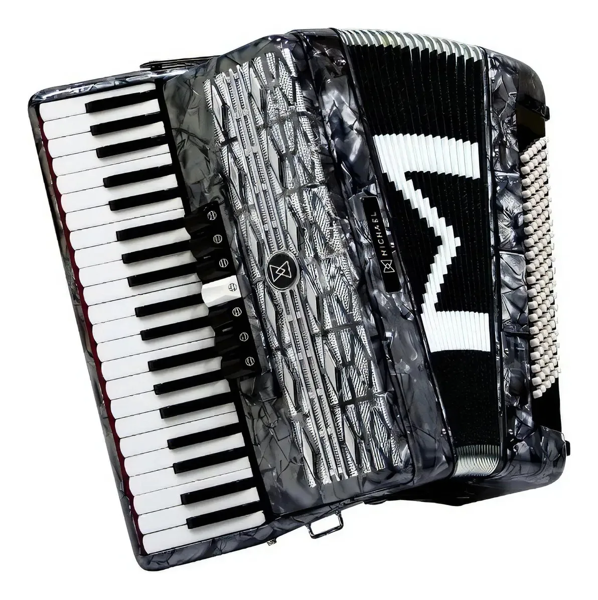 Acordeon Michael Acm12007 Pbk De 120 Baixos Preto Perolado