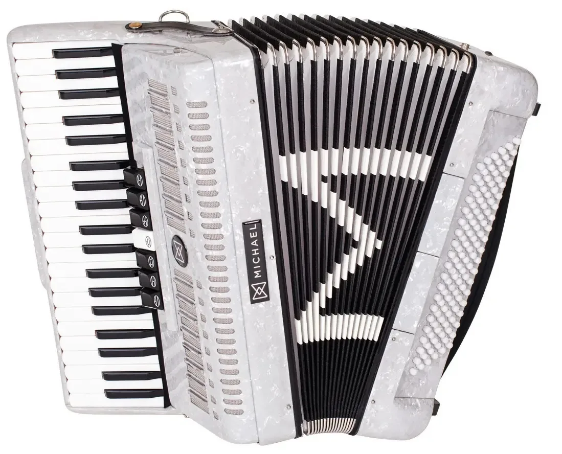 Acordeon Piano Michael 120 Baixos ACM12007N PWH Inclui Estojo