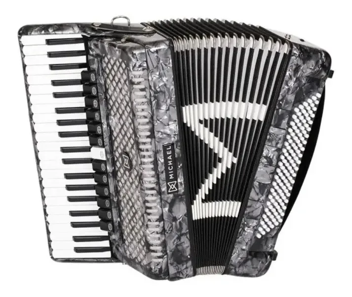 Acordeon Michael Acm12013n Pbk 120 Baixos 13r Preto Perolado