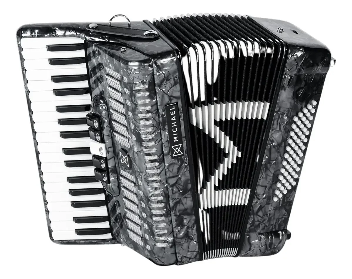 Acordeon Michael Acm6005n Pbk 48 Baixos Preto Perolado