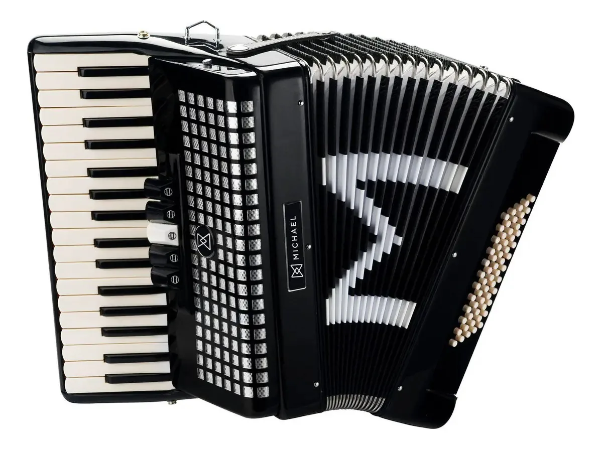 Acordeon Michael Acm6005 Spb Acústico 60 Baixos Preto Sólido
