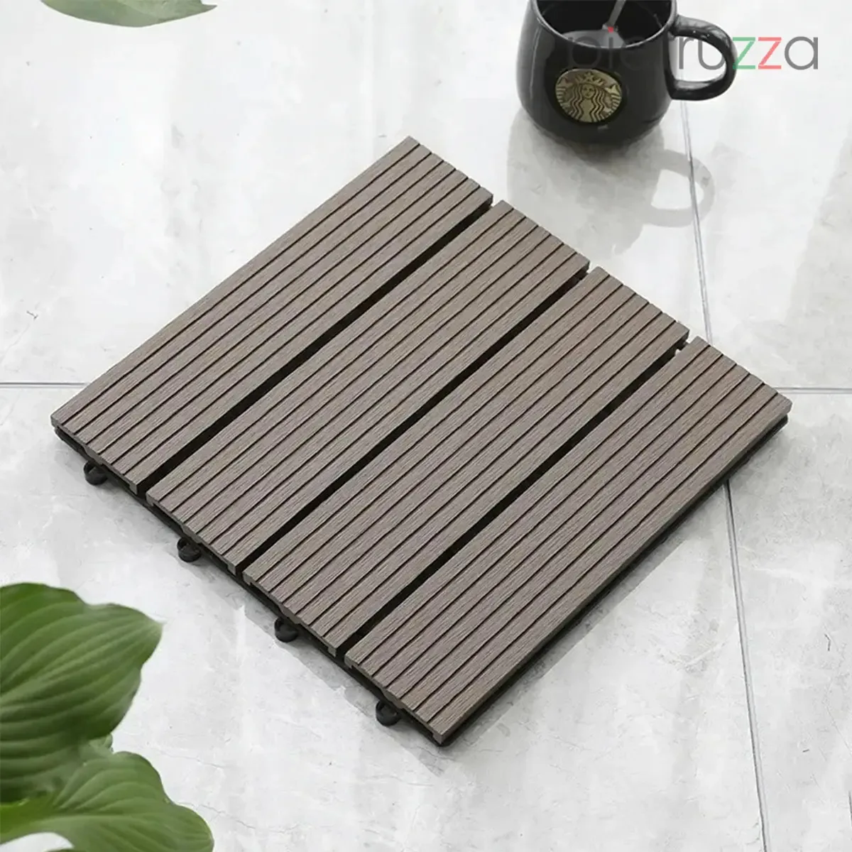 Deck Modular P/ Piso Wpc Kit 11 Peças - 30x30 Cor Laranja-escuro