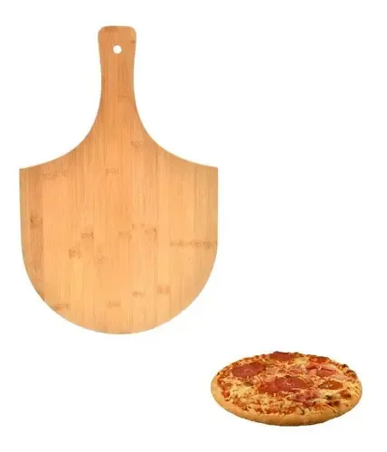 Pá Tabua De Pizza Petisco Pão Frios Pizzaria Madeira Kenya Cor Marrom Liso