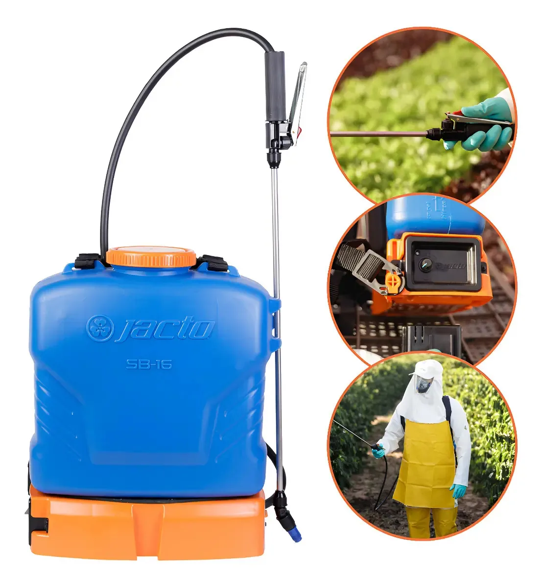 Pulverizador Costal A Bateria Jacto Sb-16 16 Litros Potencia Azul