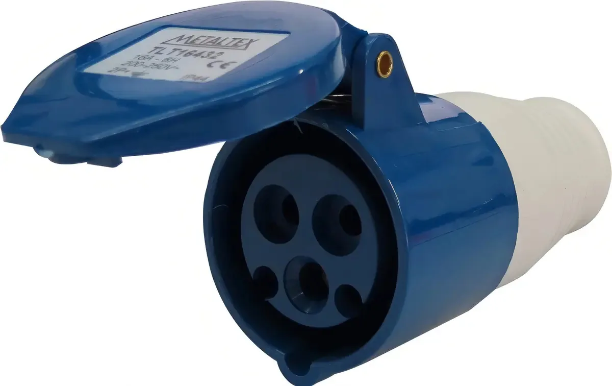 Plug Femea 16a 2p+e-6h Azul Tlt16432 - Metaltex