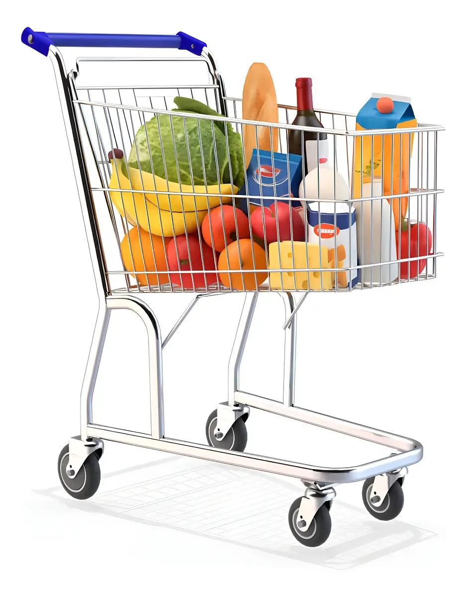 Carrinho De Supermercado 90 Litros Aço Aramado Simples Amapá Cor Azul