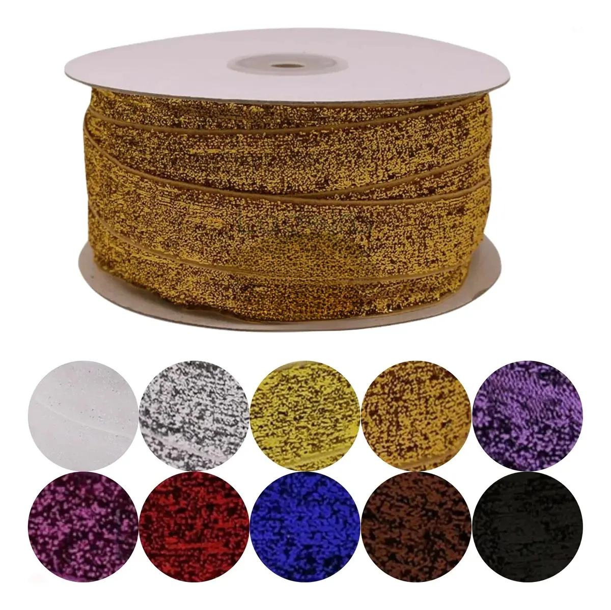 Fita Lurex Com Glitter 20mm Rolo Com 22 Metros - Armarinho Cor 024 - Laranja 024