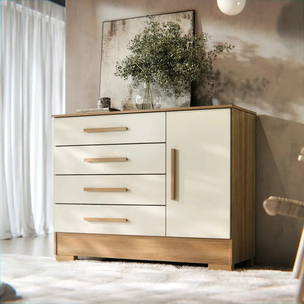 Cômoda Thor C/ Sapateira Belíssima Cor Off White M Casa Móveis