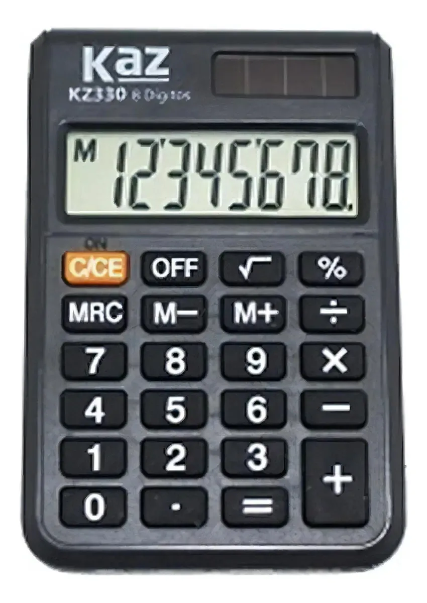 Calculadora De Bolso Para Comercial E Escritório C/8 Dígitos Cor Preto