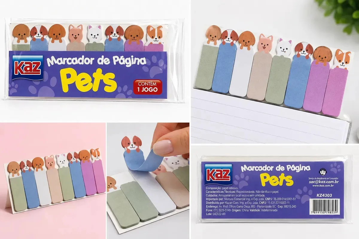 Post-it Marcador De Página Pets Adesivo