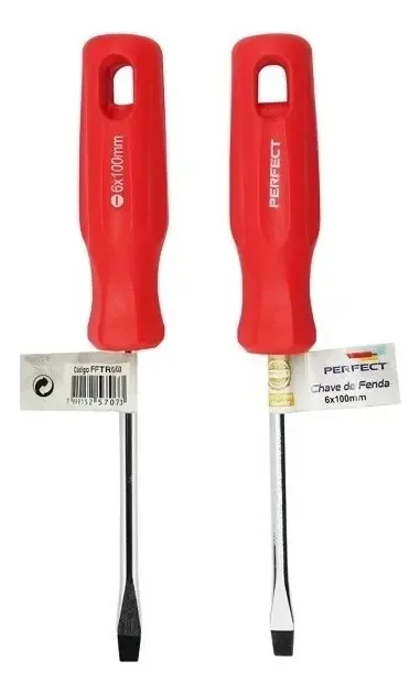 Chave Fenda - 6x100mm Cromo Ponta Magnetizada