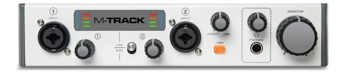 Interface de Áudio M-Audio M-Track II USB 2.0 24-Bit Phantom MIDI