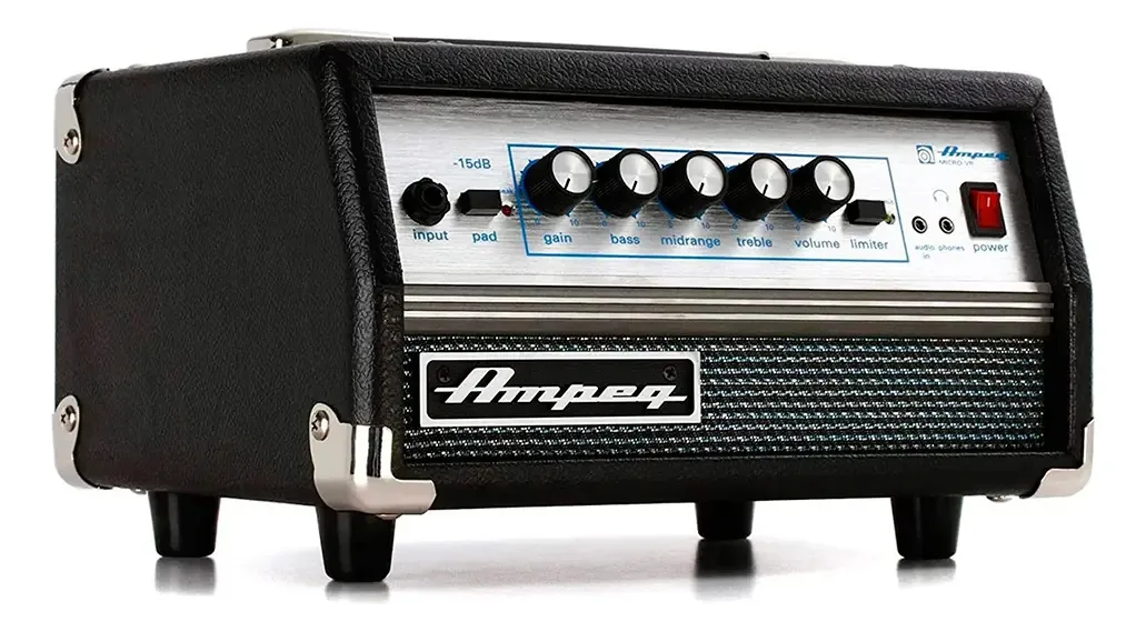 Cabeçote Ampeg Micro-VR 200W para Contrabaixo com EQ 3 bandas e saída XLR