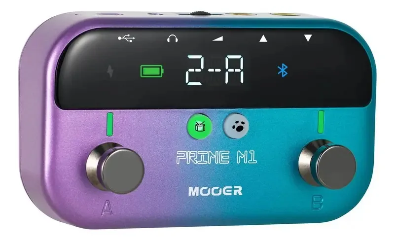 Pedaleira Multiefeitos Mooer Prime M1 para Guitarra e Baixo c/ 149 Efeitos Bluetooth USB-C