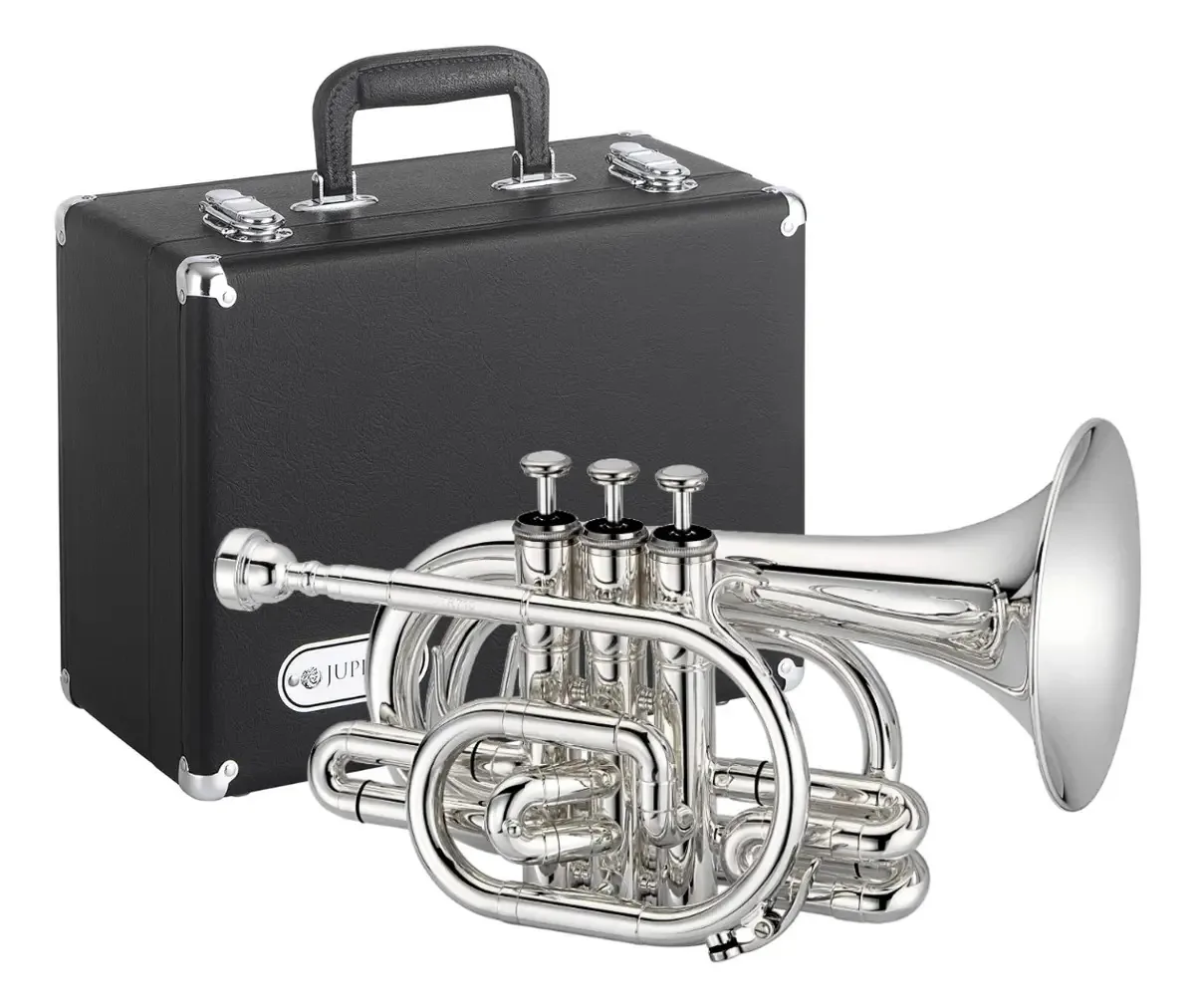 Trompete Jupiter Pocket Jtr710s Prateado (silver) Bb C/ Case