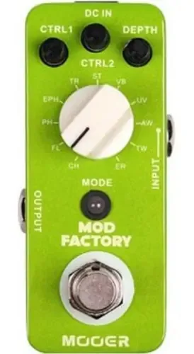 Pedal Para Guitarra Mod Factory Mooer 11 Efeitos Clássicos Cor Verde