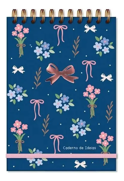 Caderno De Ideia Desenho Sketchbook Laços E Afetos 80 Fls Cor Azul-escuro