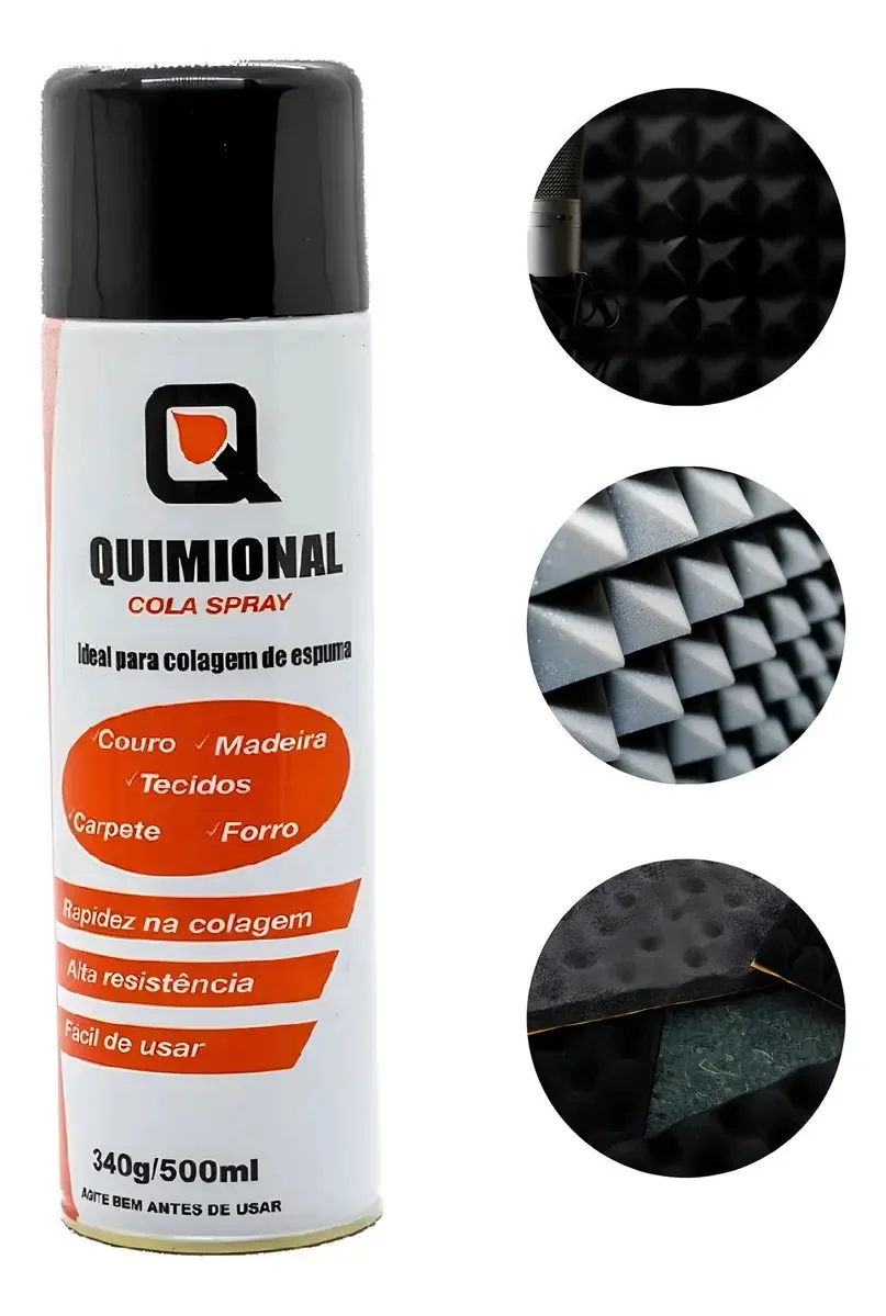 Cola Madeira Quimional Cola spray fácil uso - Preto