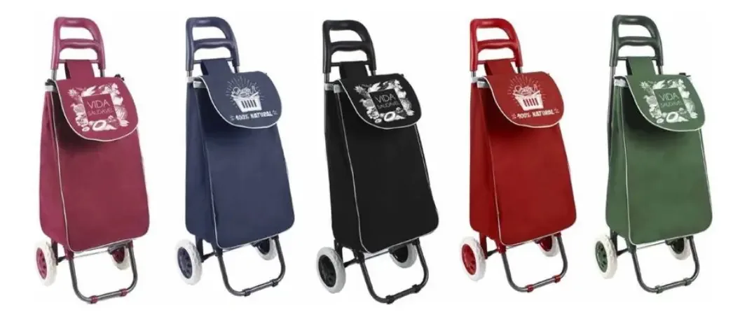 Carrinho De Feira Até 30kg Para Supermercado Fazer Compras Cor Preto