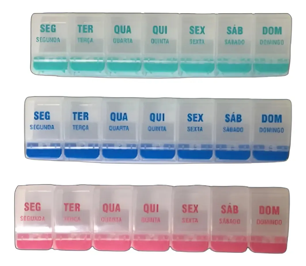 Porta Comprimidos Pill Box Dias Da Semana Tokyo Design Cor Azul