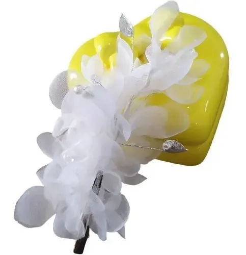 Enfeite Arranjo Cabelo Noiva Perola Strass Tecido Branco