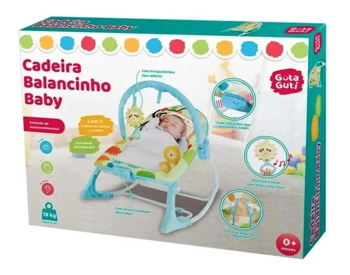 Cadeirinha de Balanço Musical Vibratória DM Toys DMB5843 18kg Colorida