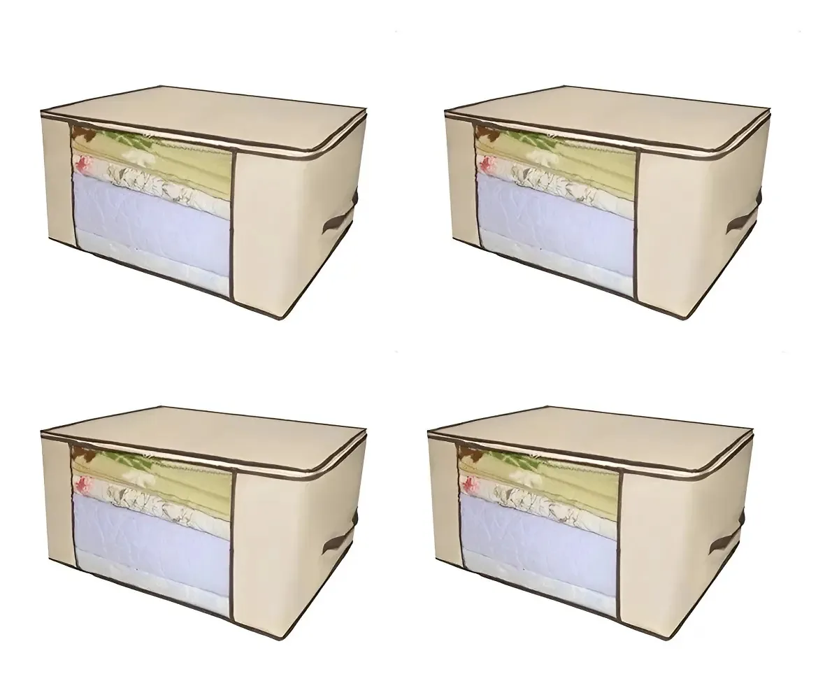 Kit 4 Sacos Organizadores Organizador Multiuso Tnt 60x45x30 Cor Marrom