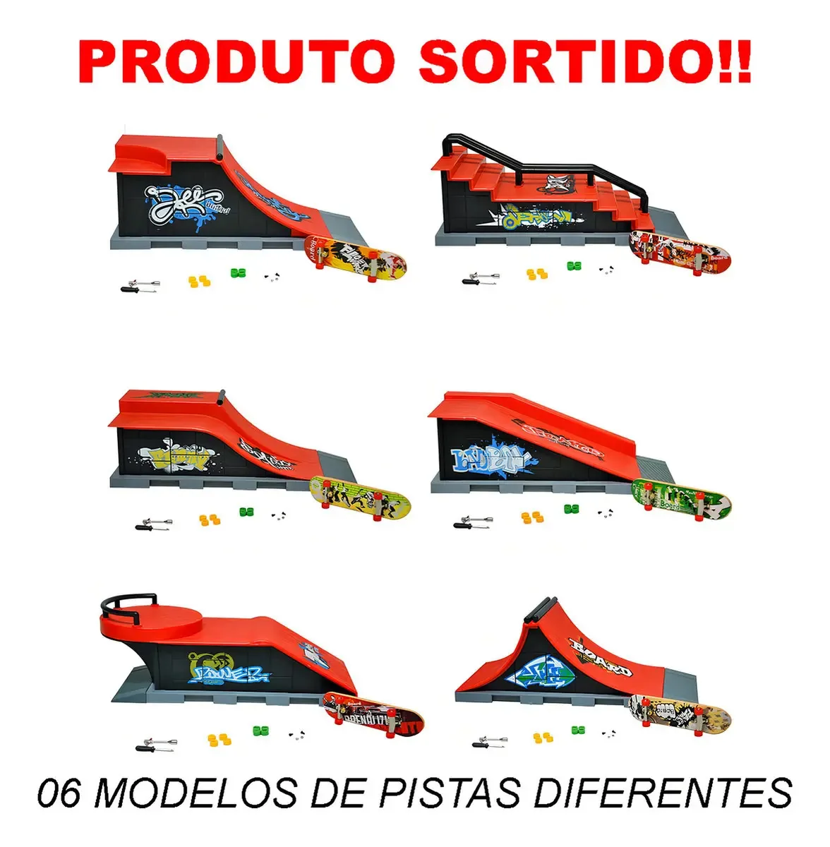 Kit Skate Park Com Rampa Sortido