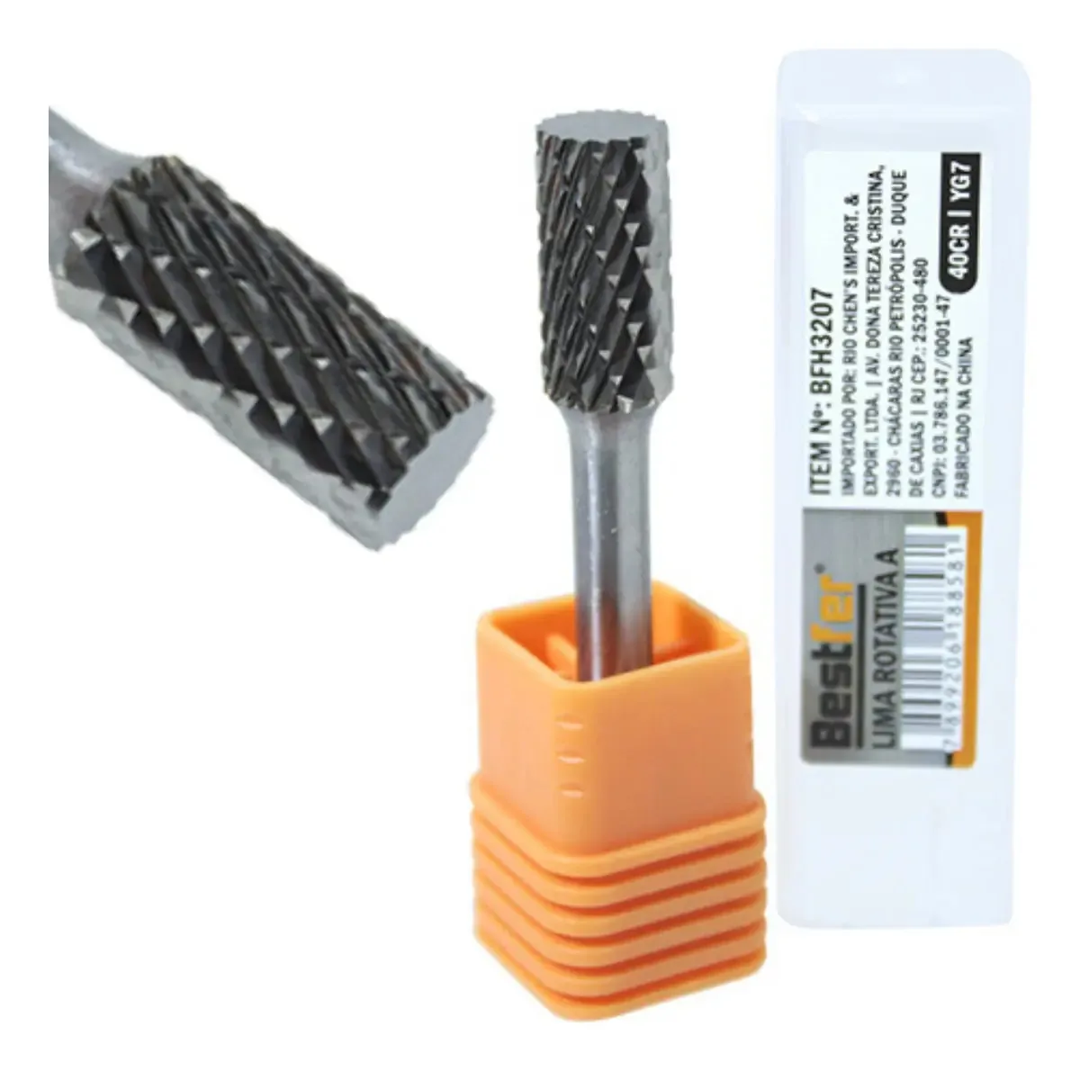 Lima Rotativa Cilíndrica 10mm Bestfer Ferramentas Tungstênio Metais
