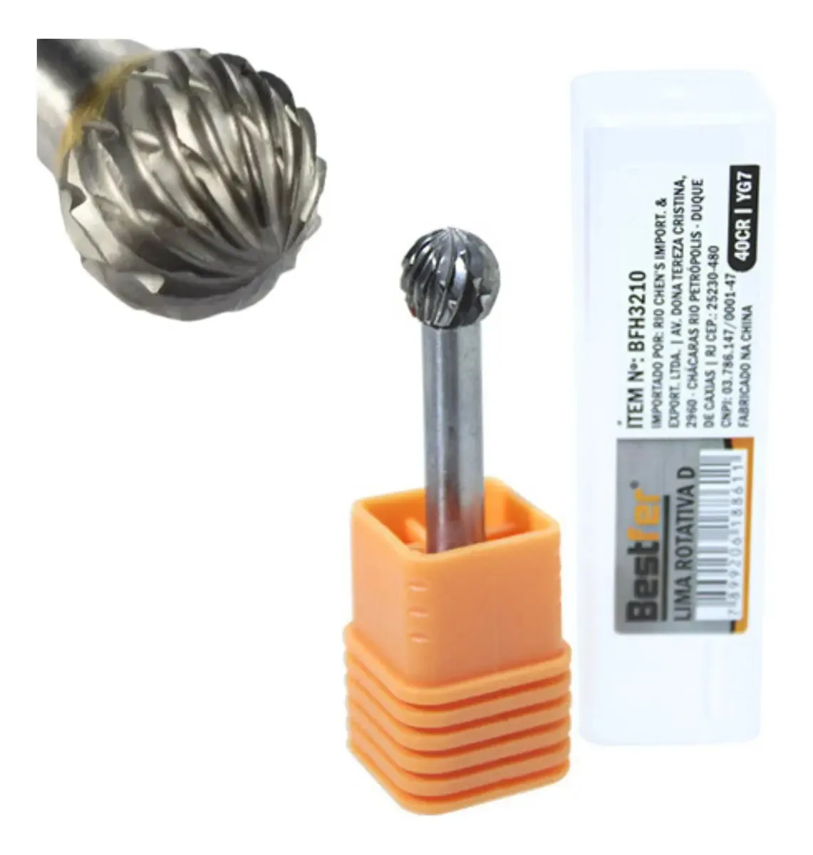 Lima Rotativa Esférica 6mm Bestfer Ferramentas Tungstênio Usinagem Metais