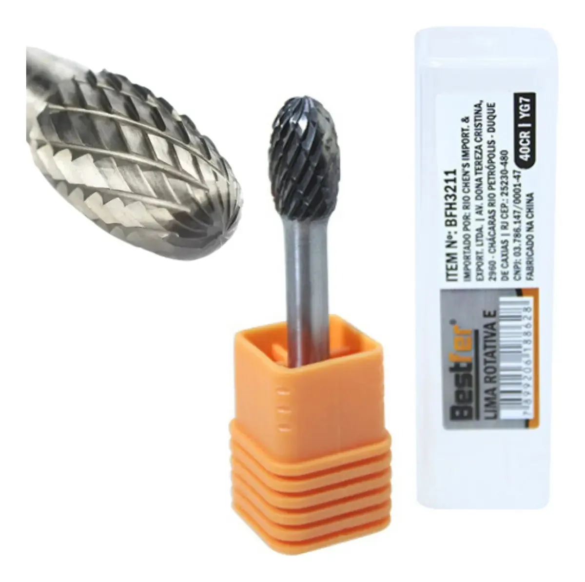 Lima Rotativa Oval 10mm Tungstênio Bestfer para Usinagem Metais