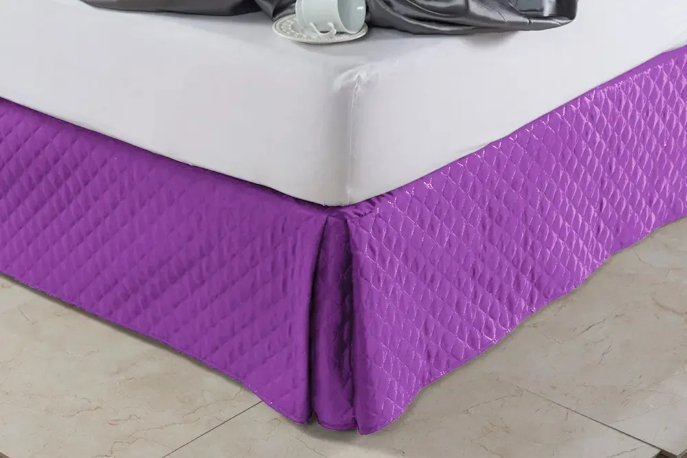 Saia Box Para Cama Padrão Queen Matelado Mageal Cor Lilás