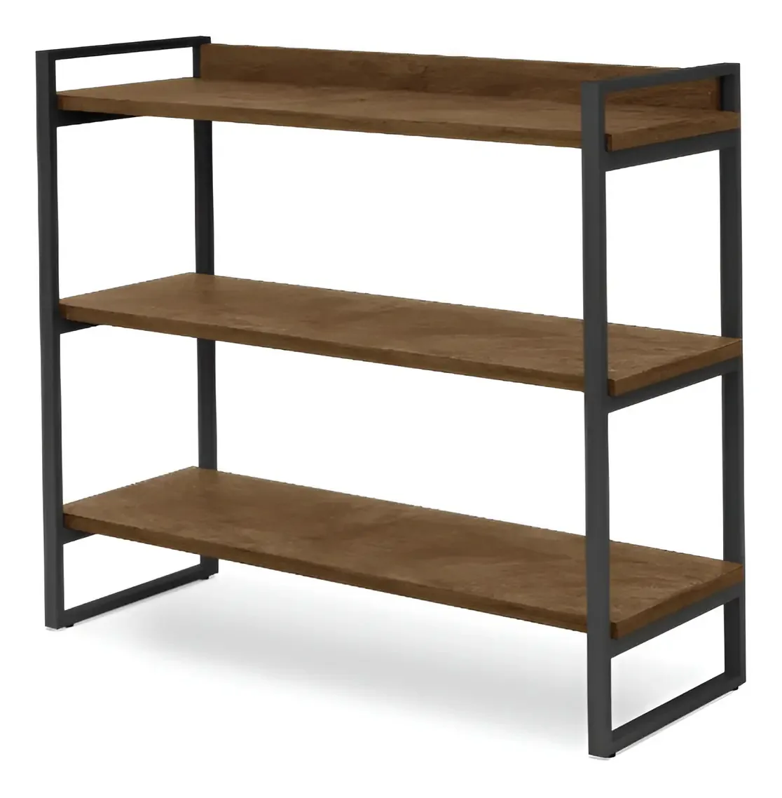Aparadores de livros Klm Store Aparador 3 Prateleira 90 cm Negro/Imbuia