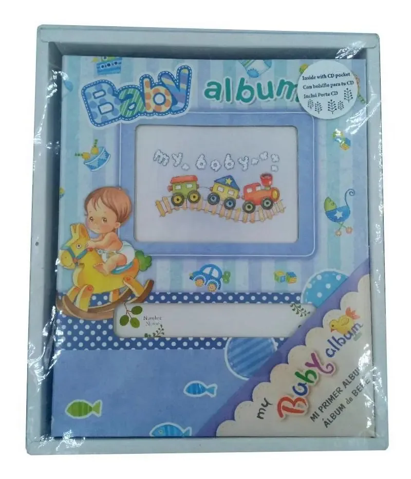 Álbum Do Bebê Yes 25x20,5cm Com 80 Fotos 10x15cm Azul