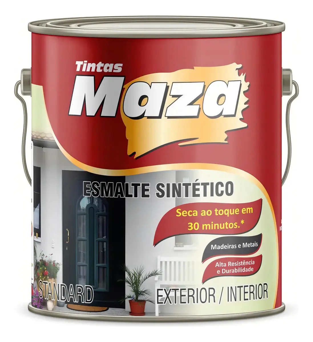 Tinta Esmalte Sintético Vermelho Chassis Standard 900ml Maza
