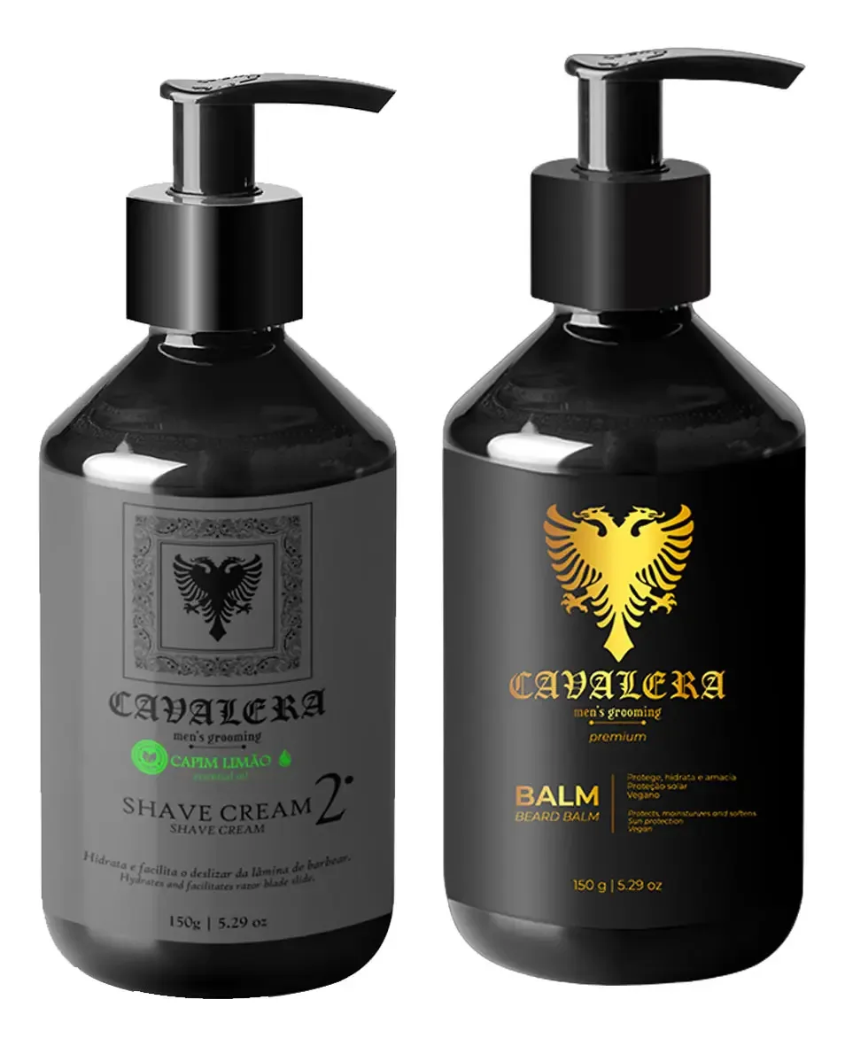 Kit Balm para Barba Cavalera: Premium e Capim Limão