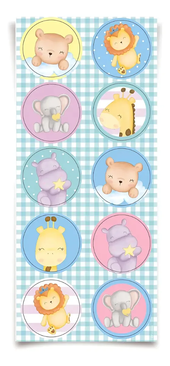 Adesivo Redondo Bichinhos Baby Cod 28110