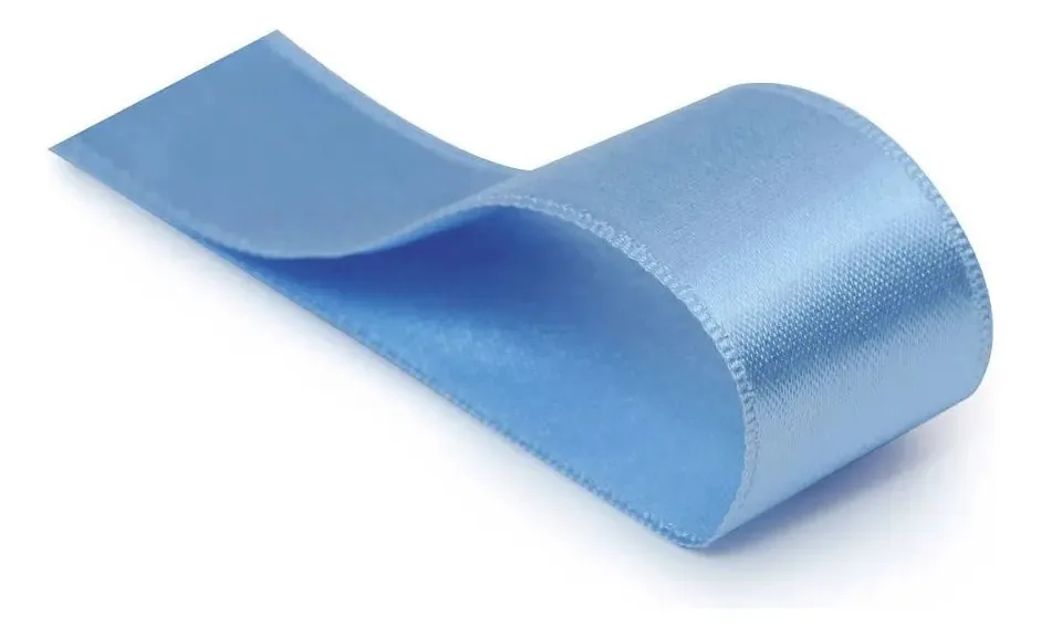 Fita Cetim Liso Azul Mar 15mmx10mt