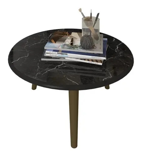 Mesa De Centro Brilhante Nero - Bechara Cor Preto