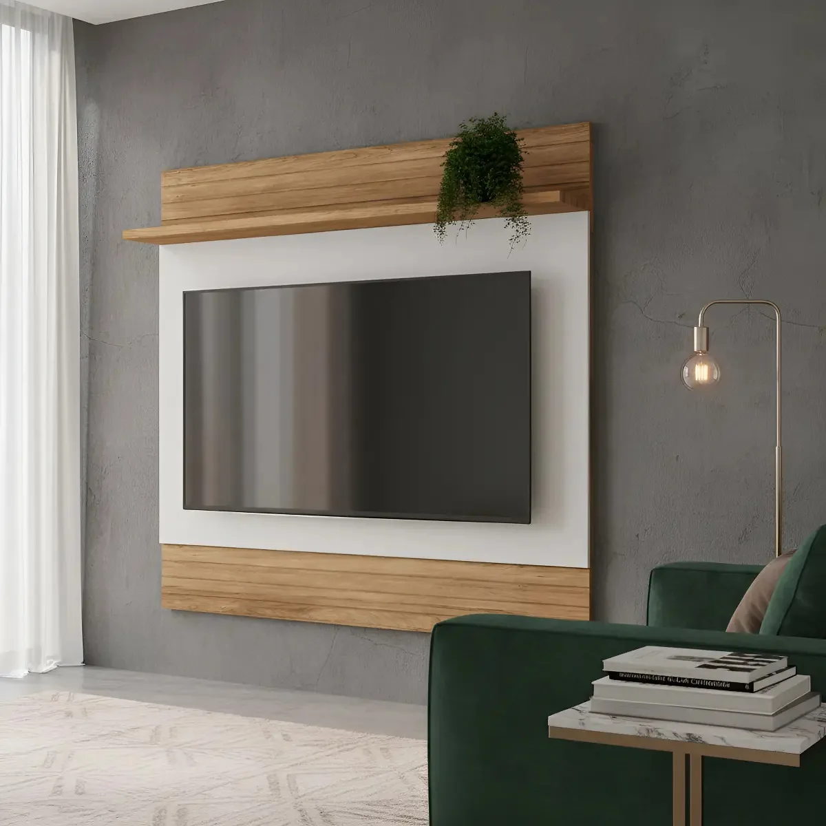 Painel Aruana Tv 65 Pol Cinamomo Off White Móveis Bechara