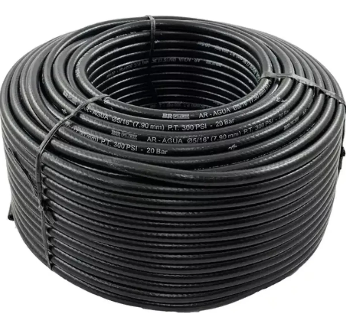 Mangueira para Ar e Água Brflex 5/16" de Nylon, 20m Preta