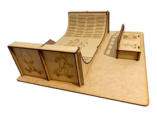 Pista Finger Skateboard Corrimão Rampa Half Pipe Completa