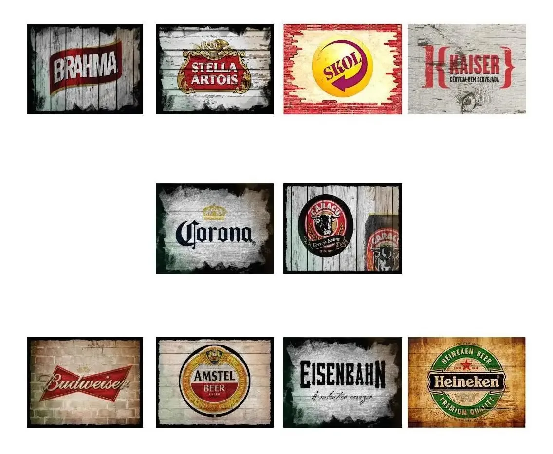 Kit 10 Placas Decorativas Tema Cerveja Beer 19x28cm Ofertmix
