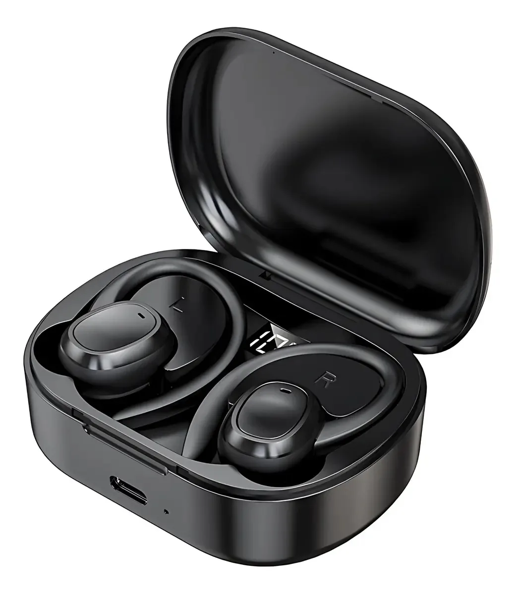 Mini Fone Ouvido Esportivo Bluetooth Microfone Bateria Longa Cor Preto