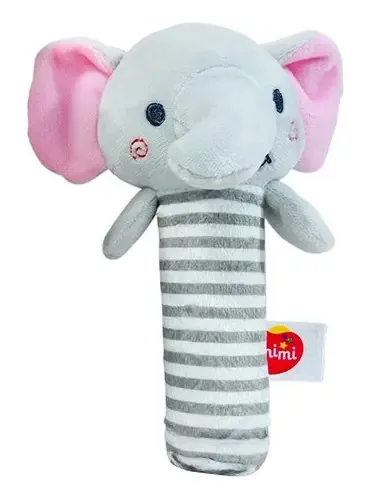 Mnm Chocalho Elefante Cinza - Minimi - New Toys