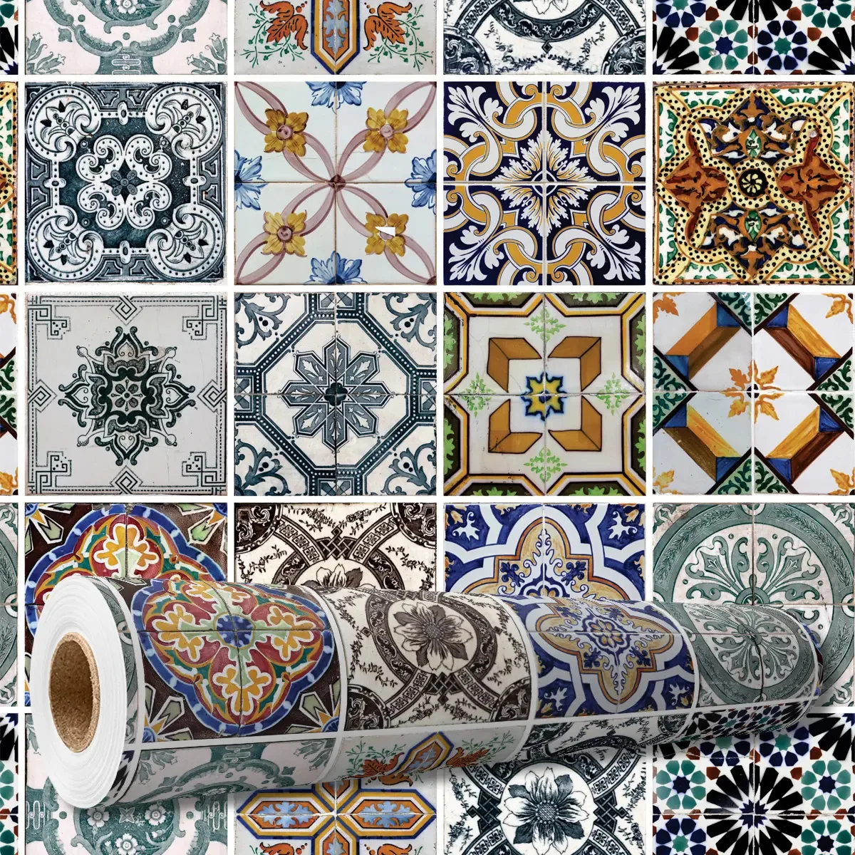 Adesivo Decorativo 3 Metros Papel Parede Pastilha Marrom Branco Cozinha Banheiro