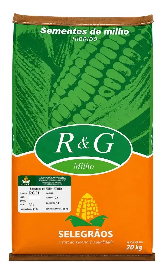 Semente Milho Rg01 Híbrido 20kg Resistente E Tolerante