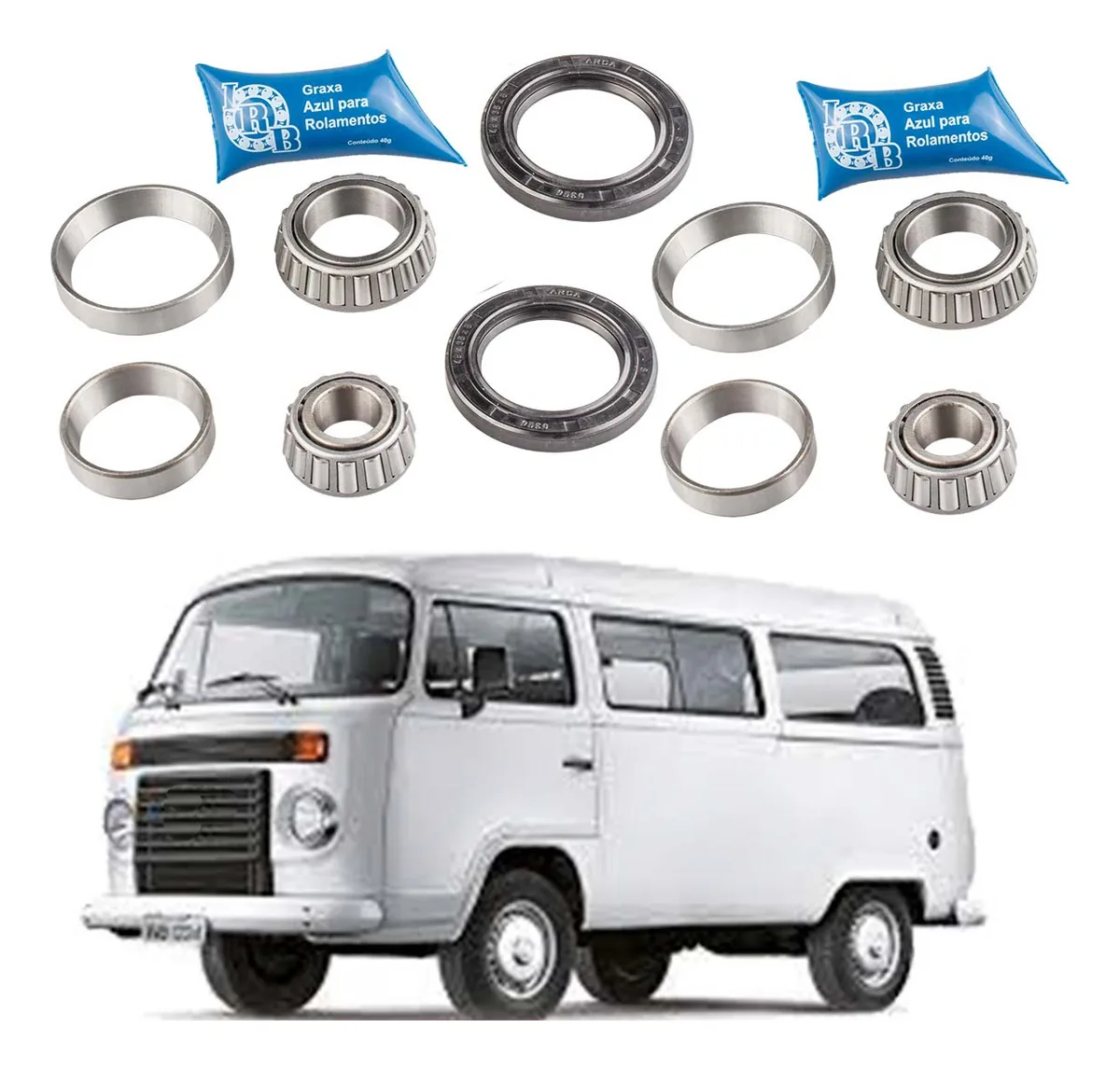 2 Kit Rolamento Roda Dianteira Kombi 1976 A 2014 Todas