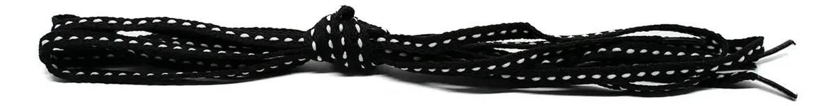 Cadarço Achatado 140 Cm Cor Preto E Branco