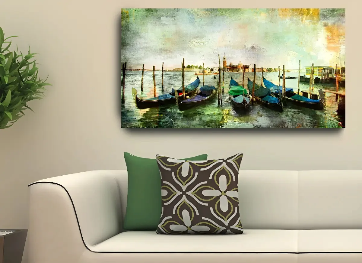 Quadro Barcos Paisagem Praia Veneza 70x100